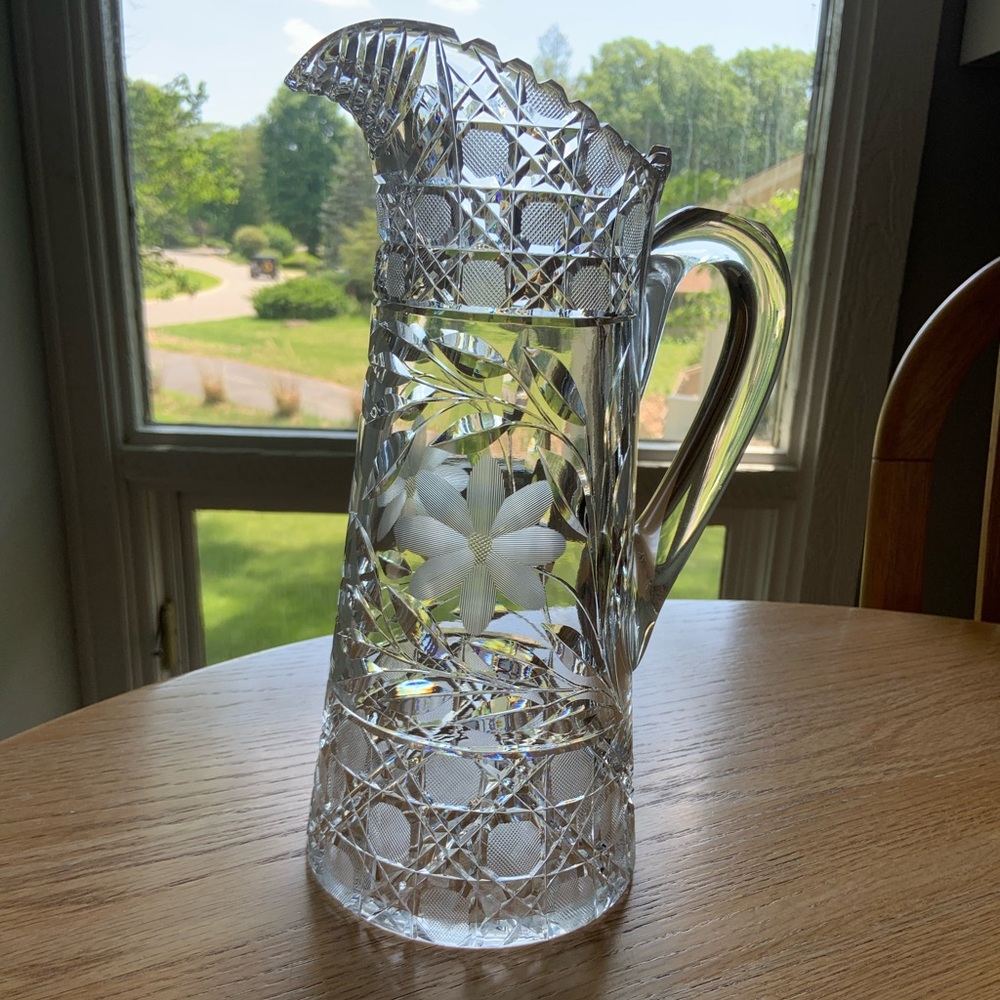 Beautiful Leaded Glass Crystal Pitcher